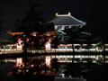 [寺社][夜景]東大寺中門と大仏殿（ライトアップ）