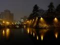 [夜景][城郭]福井城本丸石垣（ライトアップ）