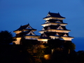 [夜景][城郭]大洲城天守及び台所櫓（ライトアップ）