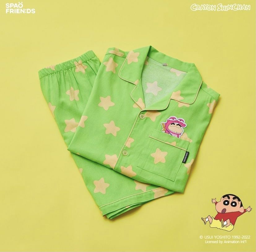 SPAO クレヨンしんちゃん 半袖パジャマ (IVORY) 韓国限定 SPAO] クレヨンしんちゃん 半袖パジャマセット *韓国人気 (SPAO