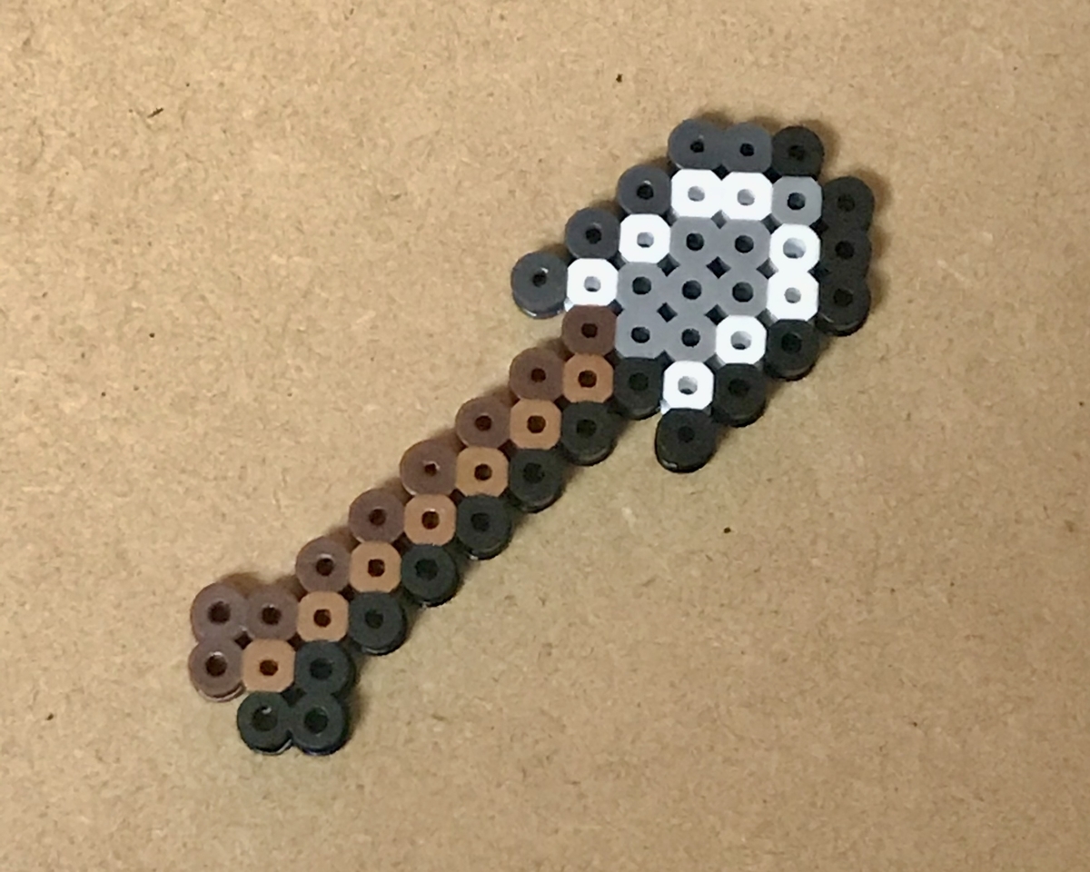 アイロンビーズ図案 マインクラフト 鉄のシャベル さっぽいのアイロンビーズ研究所