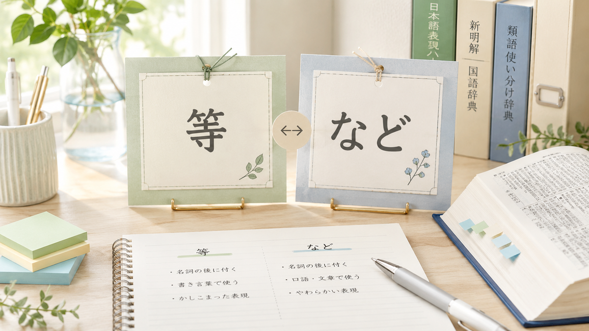 「等」と「など」の違いは?文章での使い分け