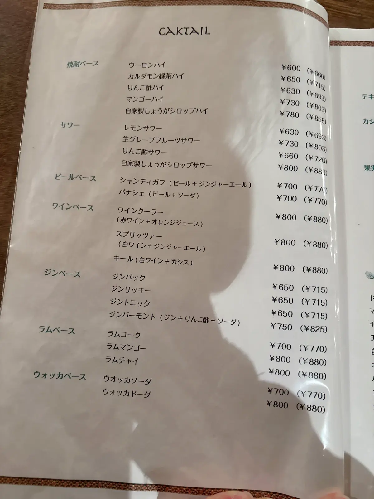 パオキャラヴァンサライ 東中野 アフガニスタン料理 メニュー