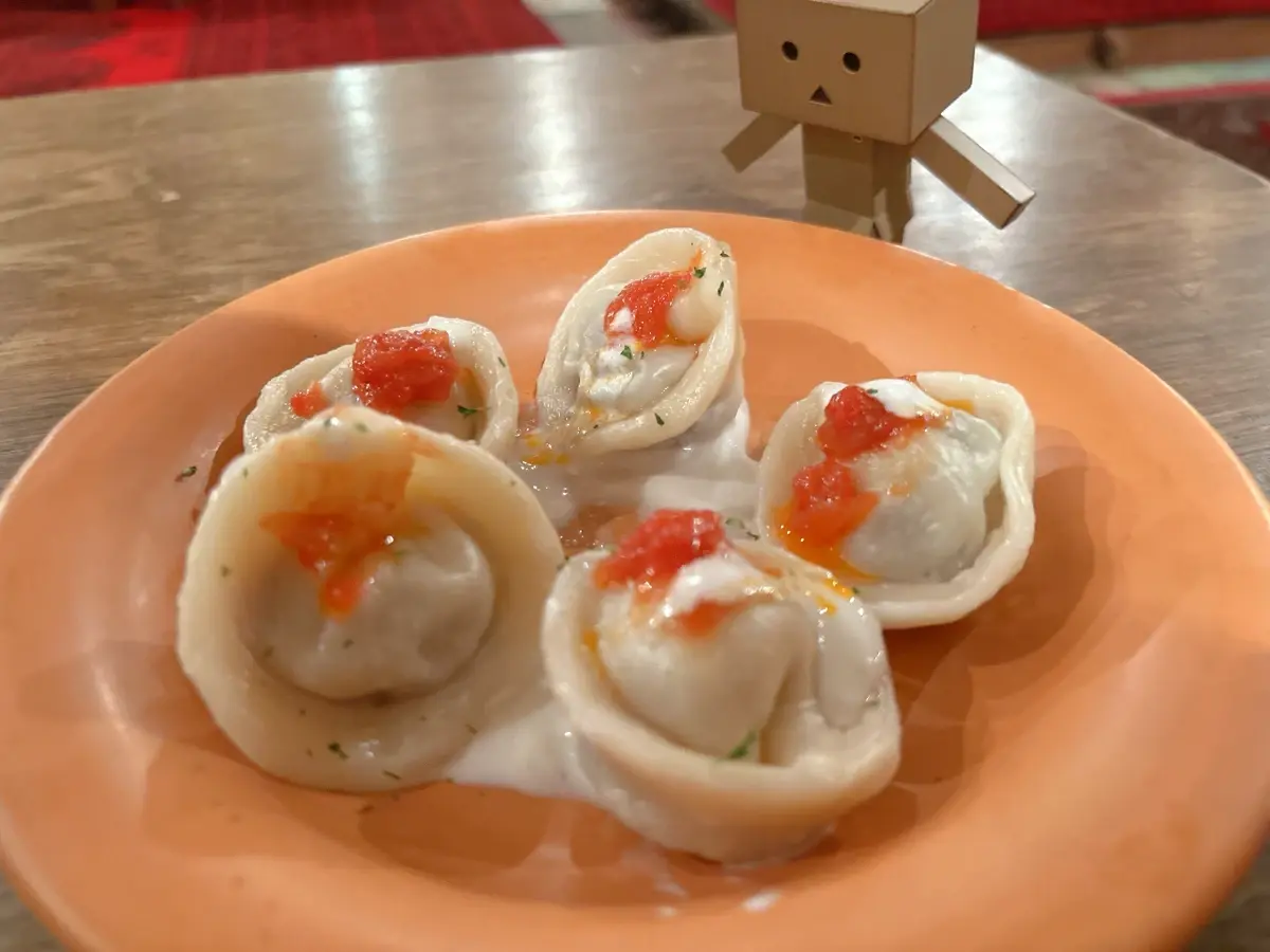 パオキャラヴァンサライ 東中野 アフガニスタン料理 アフガンマントゥ ヨーグルト&トマトソース