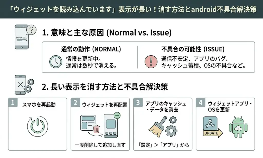 ウィジェットを読み込んでいます表示が長い!消す方法とandroid不具合解決策