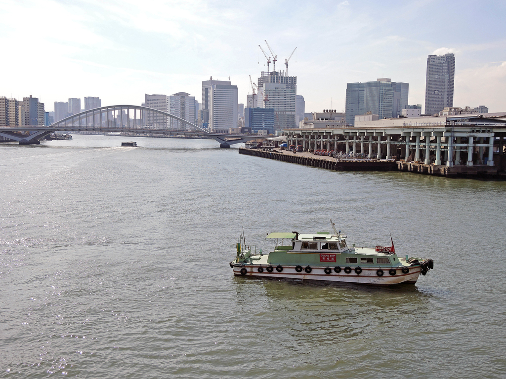 築地市場閉場、勝鬨橋から（中央区）-1-18.10