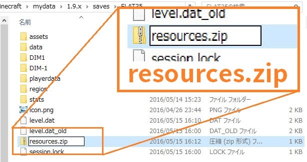 resources.zipという名前にリネーム