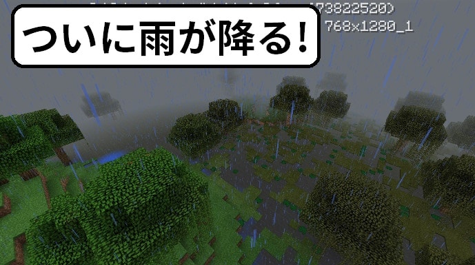 雨が降るようになった