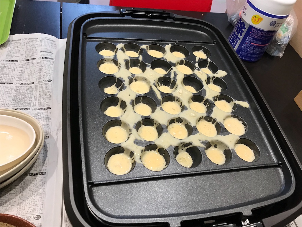 象印のホットプレート EA-GV35-TDを使ってたこ焼きパーティーをした