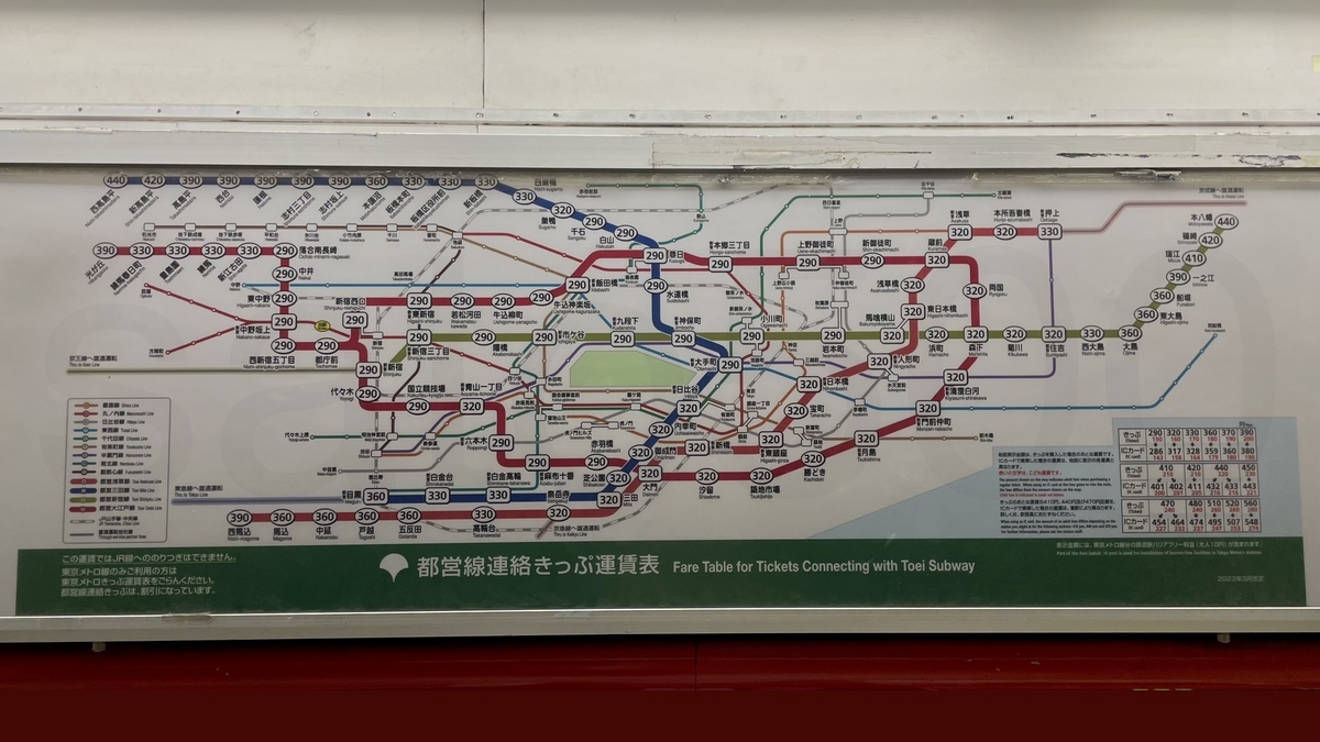 西新宿駅からの運賃表 - 運賃表を見たい