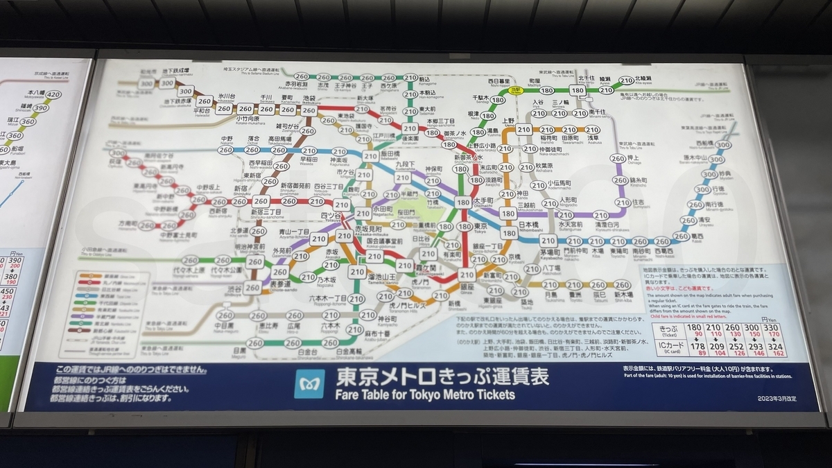 西日暮里駅からの運賃表 - 運賃表を見たい