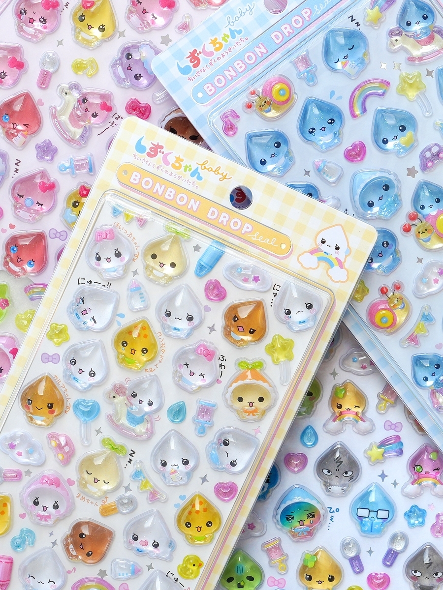 しずくちゃんシール　63枚 まとめ売り Q-LiA（クーリア） しずくちゃん ボンボンドロップシールミニ しずく
