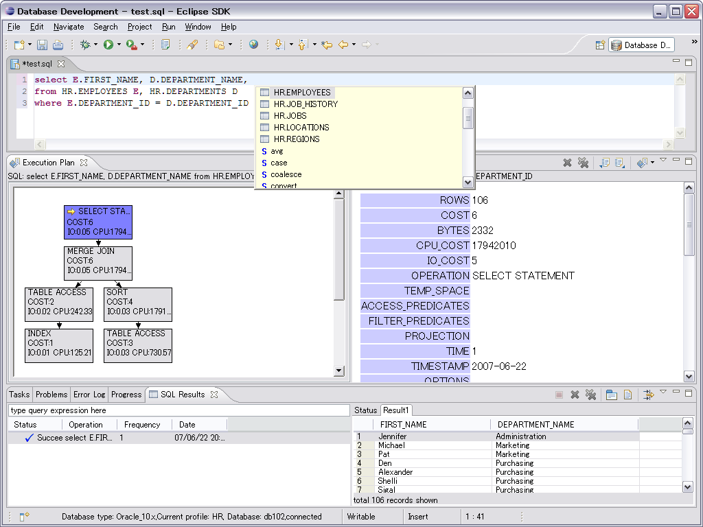 EclipseでOracle DB開発 - Oracle DB Plugin for Eclipse DTP - S/N Ratio (by ...