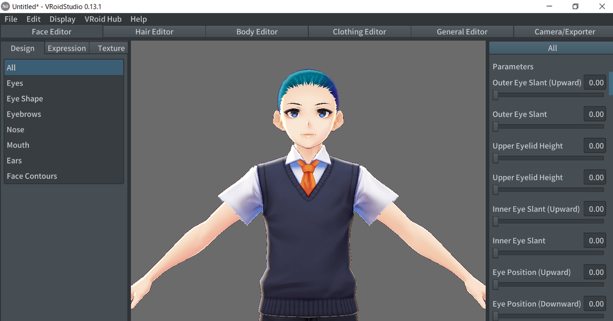 Ctrl + でモデルを拡大した