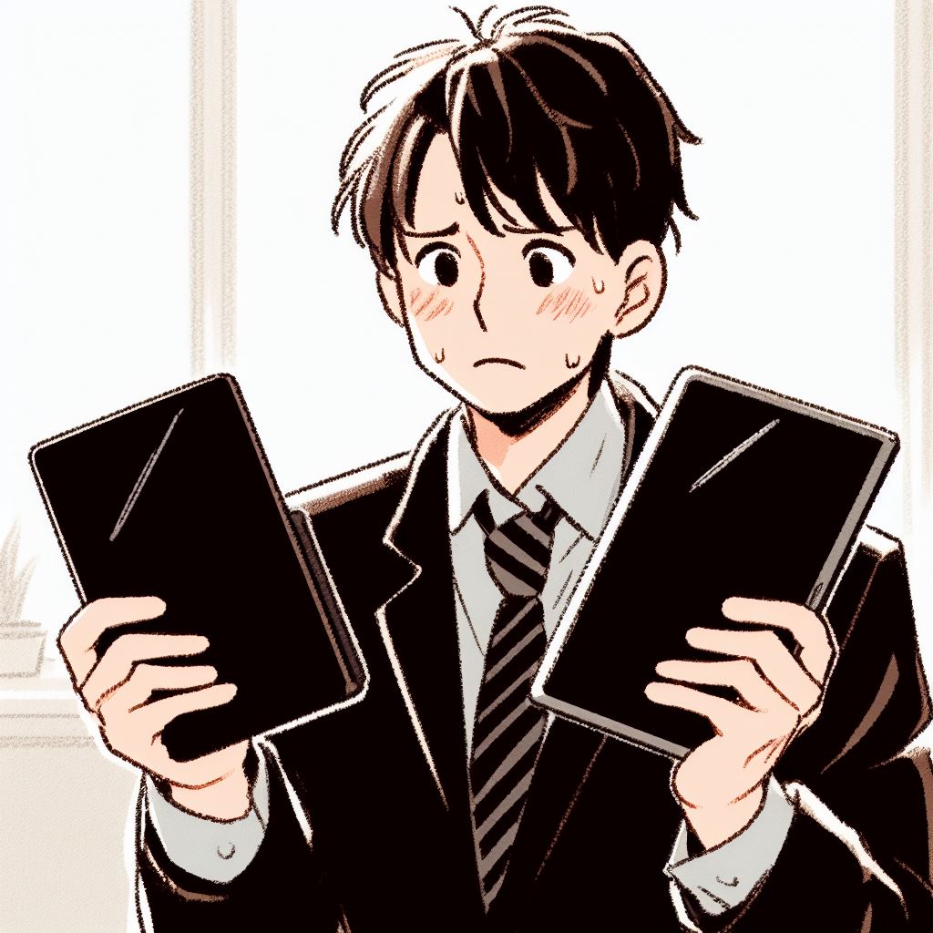 Kindleをどれにしようか迷う男性