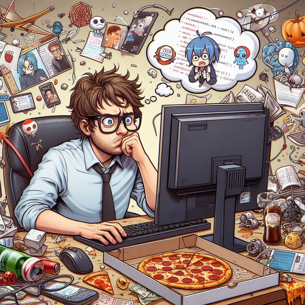 PCを前に驚く男性