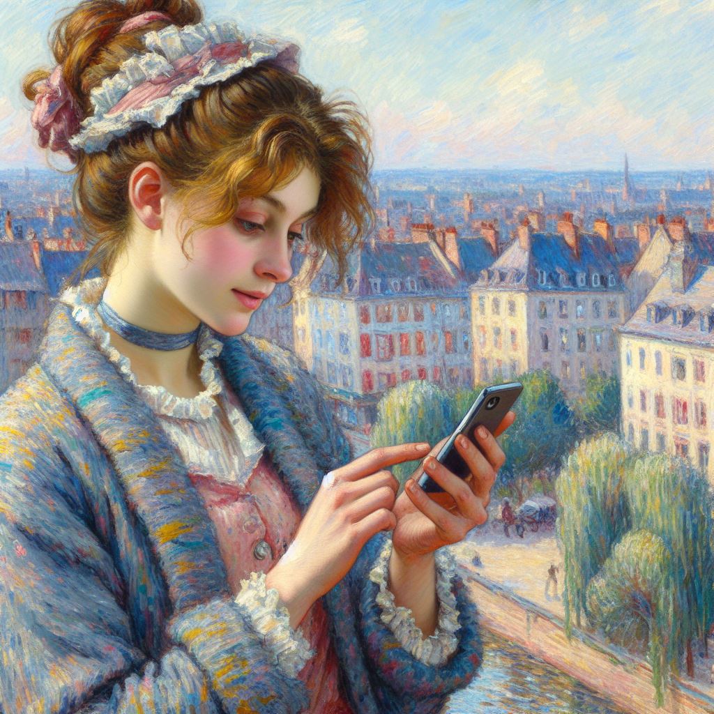 スマホをタップする女性