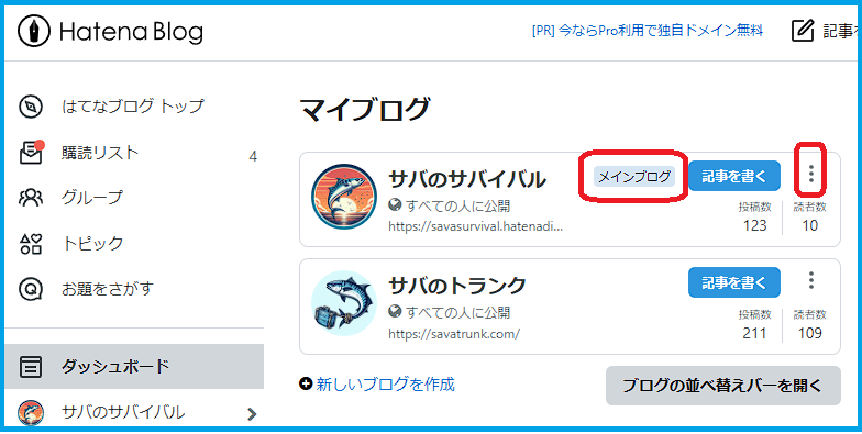 複数ブログ確認