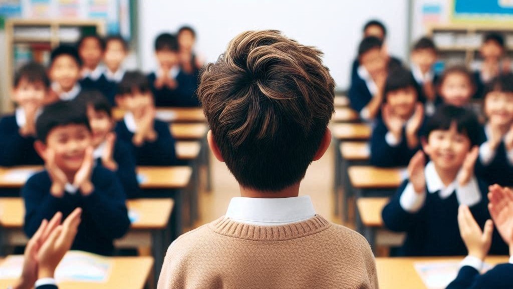 自己紹介する少年