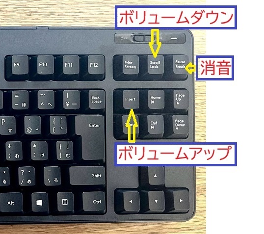 ボリューム調節キー設定