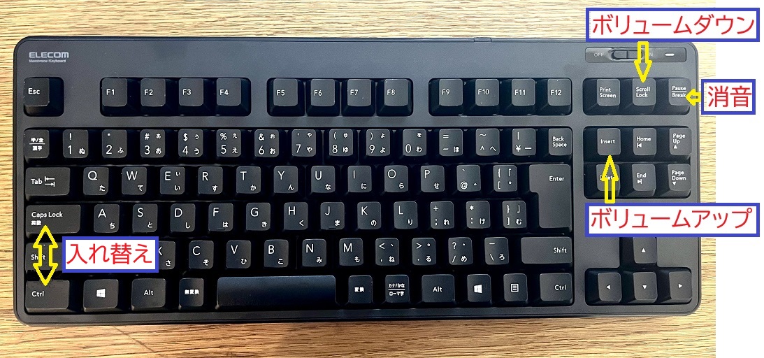 割り当て変更したキーボード