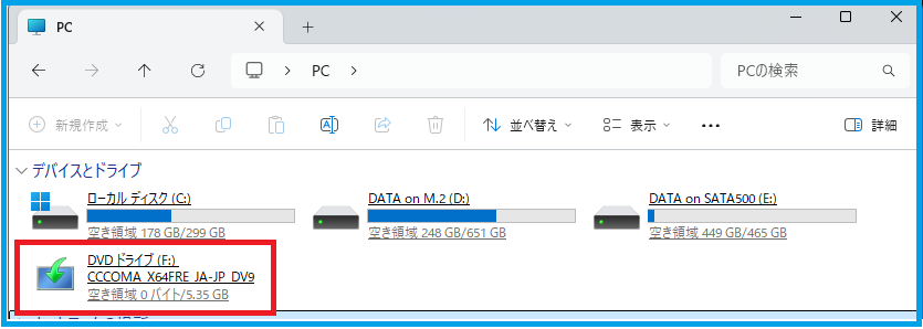 Fドライブにマウント