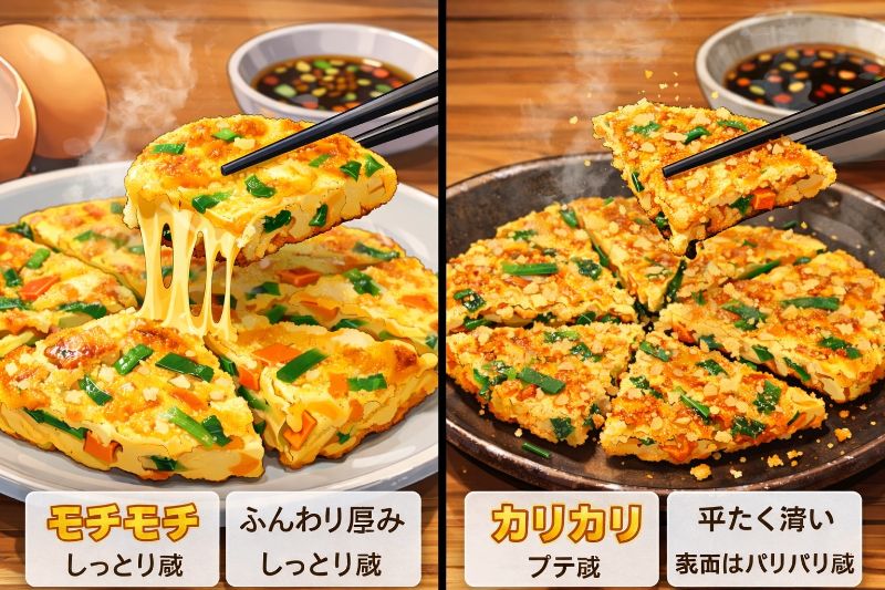 卵を使う?使わない?チヂミの食感はここまで変わる!卵あり・なし徹底比較 - ほのぴん