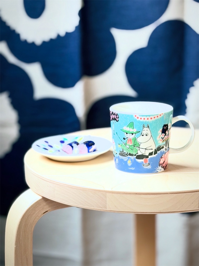 売り切れ！　ARABIA 「SIMPLE JOY」Blueマグカップ 20個 ムーミンマグ】Simple Joy ブルー♪ ムーミンバレーパーク限定マグとの