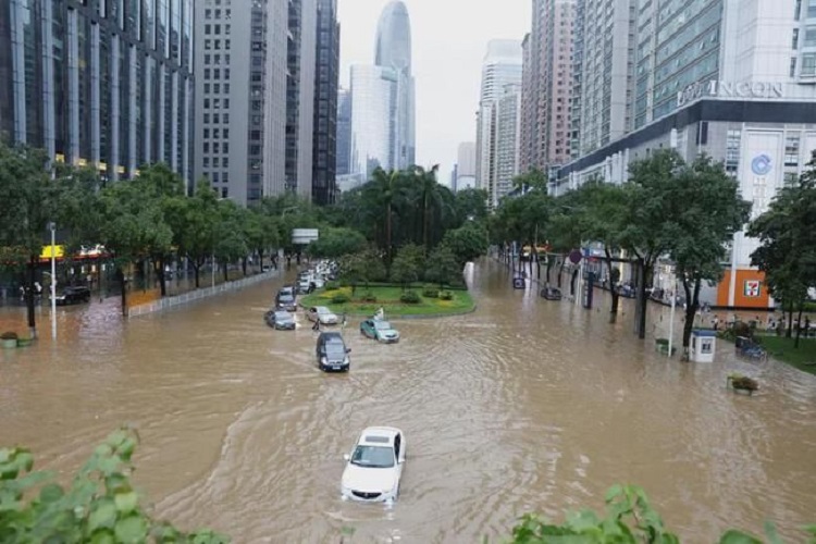 豪雨が降った河南省(出典:新華社)