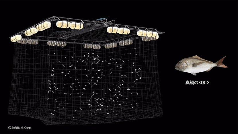 生け簀の中の様子をCGで再現