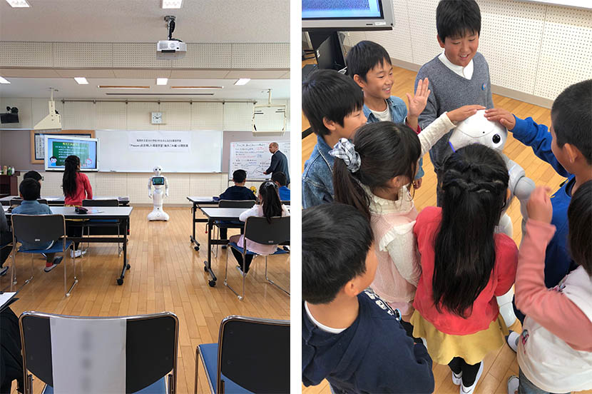 Pepper was a hit with the students