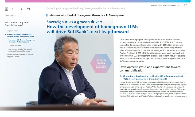 Sovereign AI as a Growth Driver: Message from Head of Homegrown Generative AI Development in SoftBank Corp. Integrated Report 2025