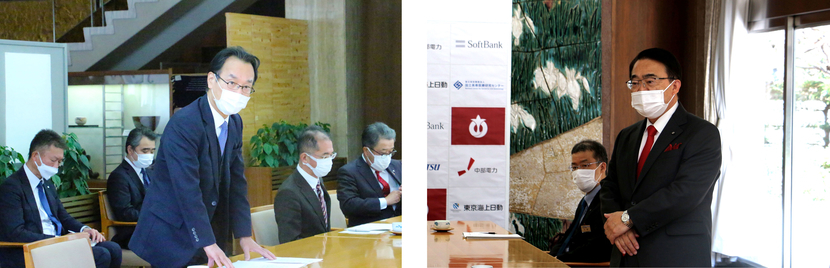 左から国立長寿医療研究センター 荒井秀典理事、愛知県 大村秀章知事