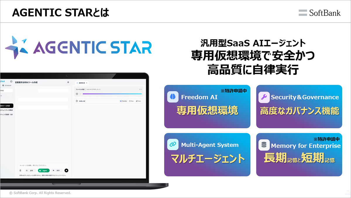 専用仮想環境で安全かつ高品質に自律実行。汎用型SaaS AIエージェントの4つの特長