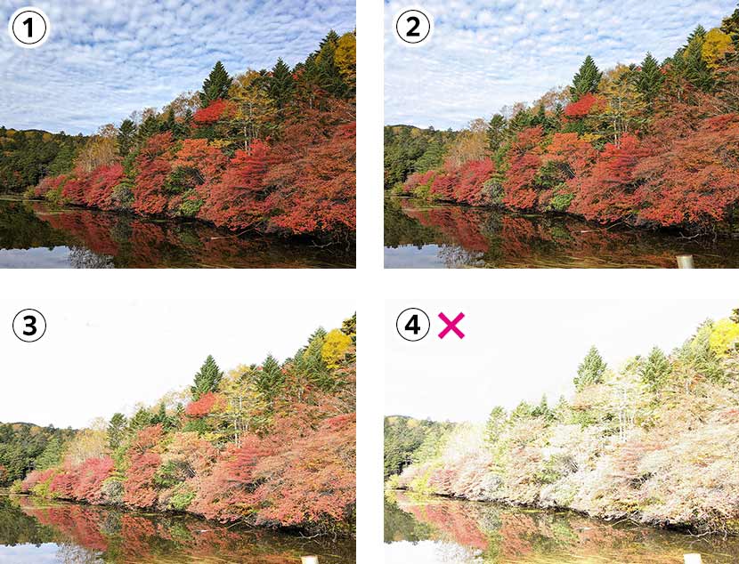 明るさ補正の注意点