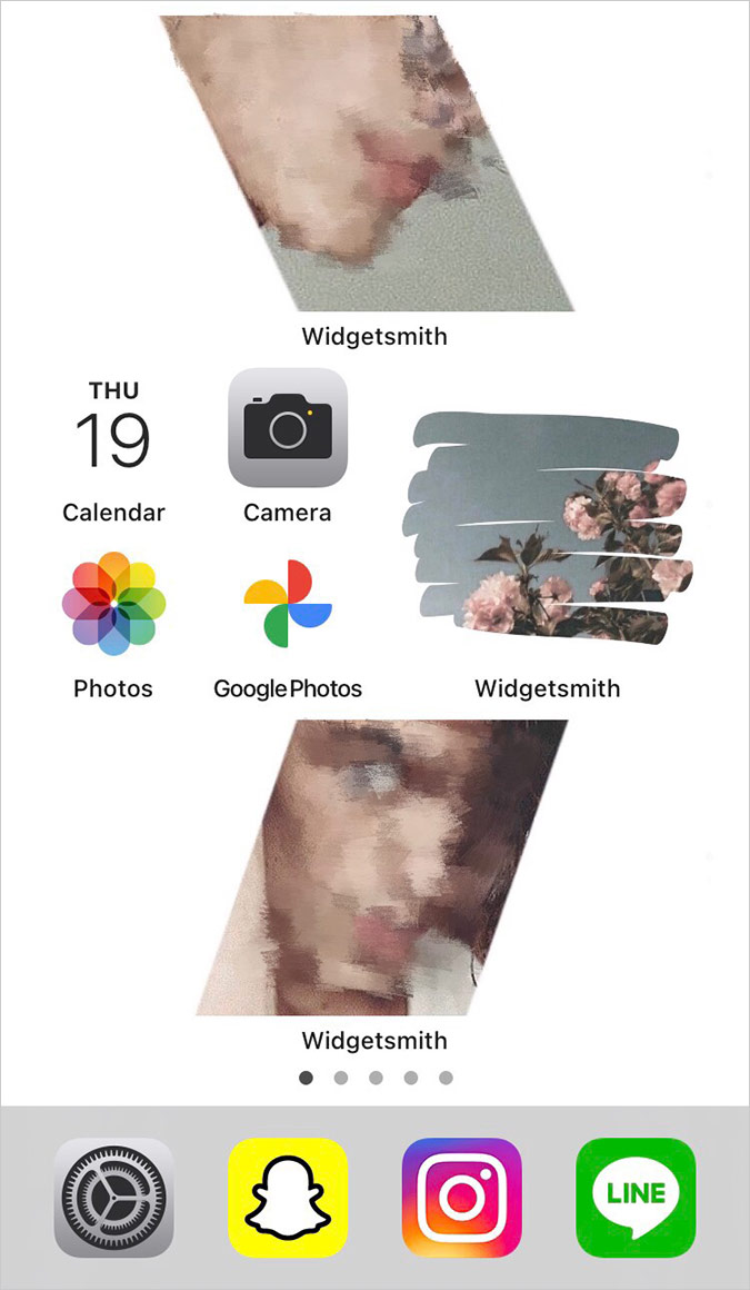 カスタマイズされたスマホホーム画面例