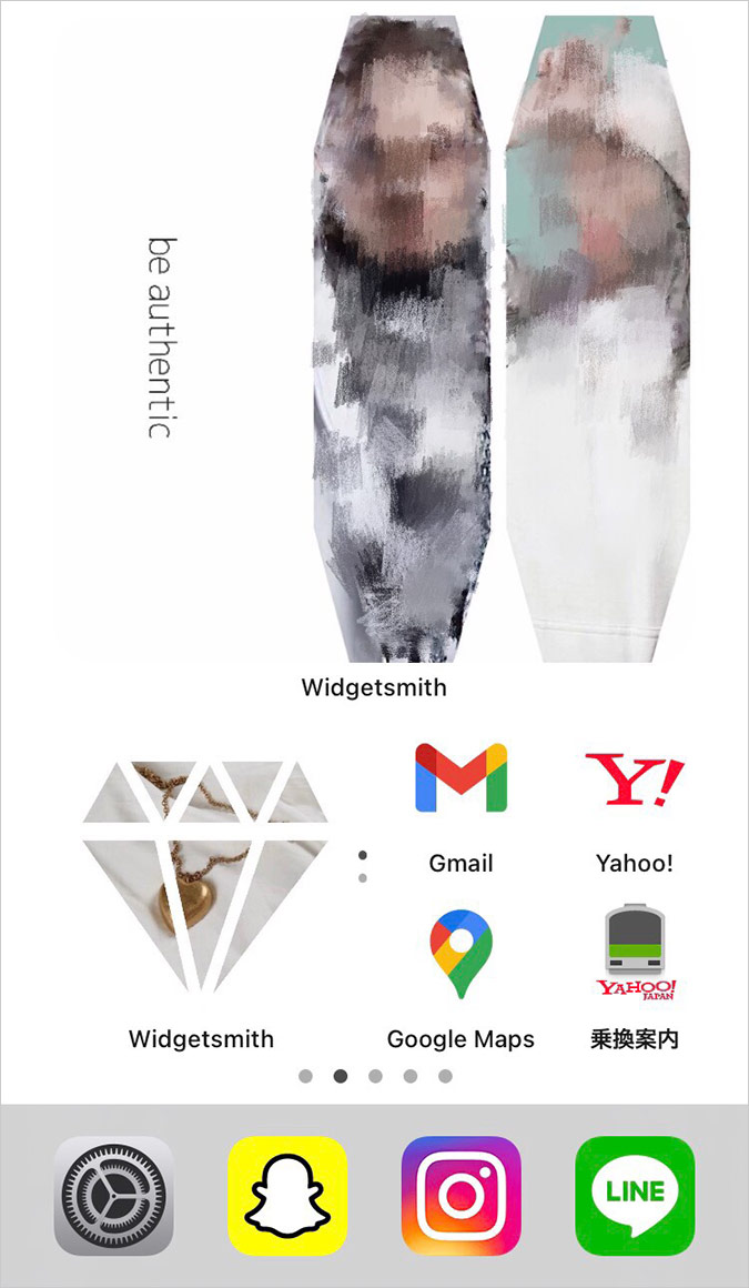 カスタマイズされたスマホホーム画面例