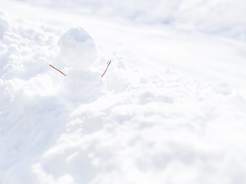 雪だるまをかわいく撮るなら三分割構図や前ボケがおススメ