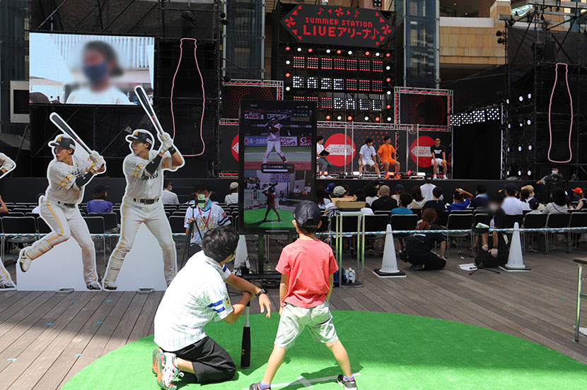 柳田選手とのスイングマッチ度〇〇%？テレビ朝日主催のイベントでAIがプロ野球選手とのスイングマッチ度を計測