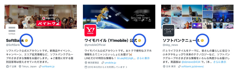 SNSアカウントの公式マークイメージ