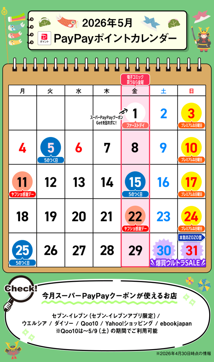 PayPayポイントカレンダー