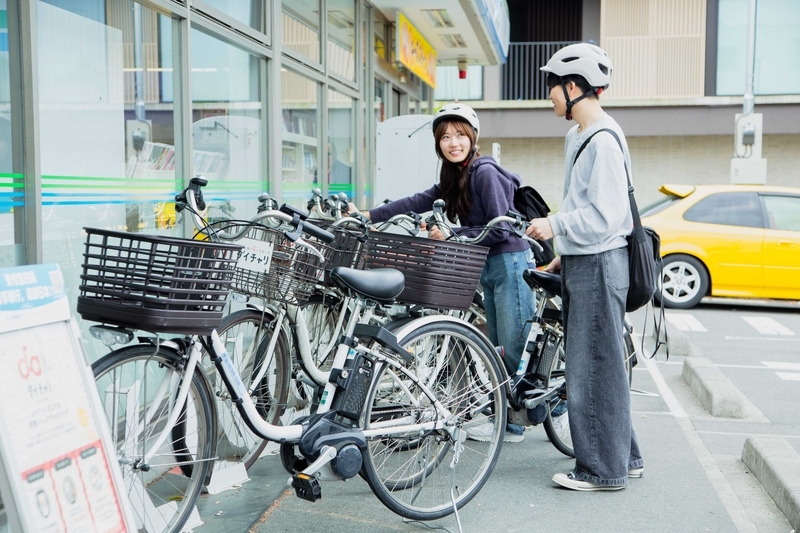 ファミリーマートのハローサイクリングから自転車を借りて出発