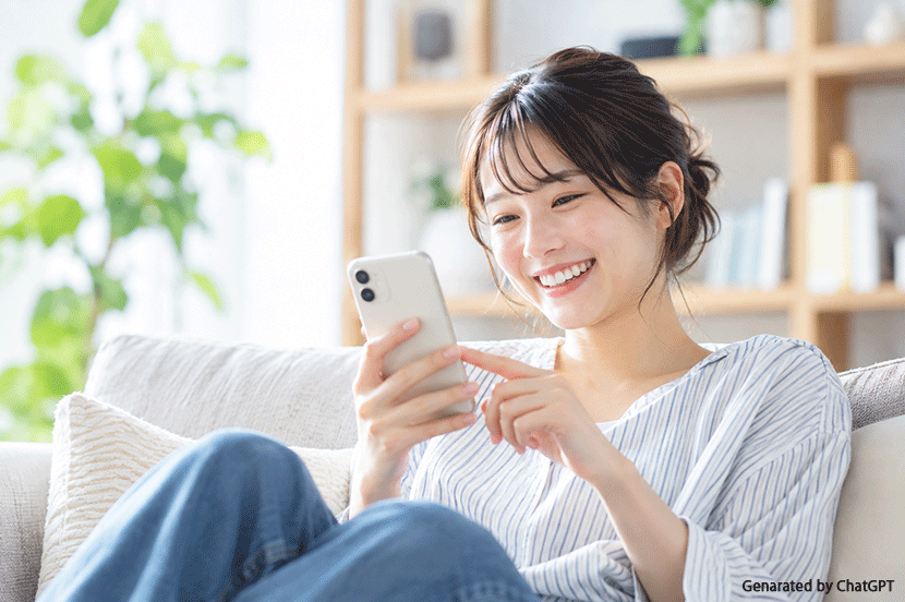 LINEでやりとりしているイメージ