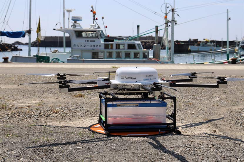 Autonomous and Precision-controlled Drone Helping to Revitalize Local Fishing and Tourism - SoftBank Bringing IT closer to home.