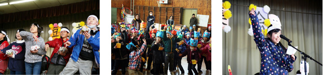 小学校で豆まき集会が開催されました