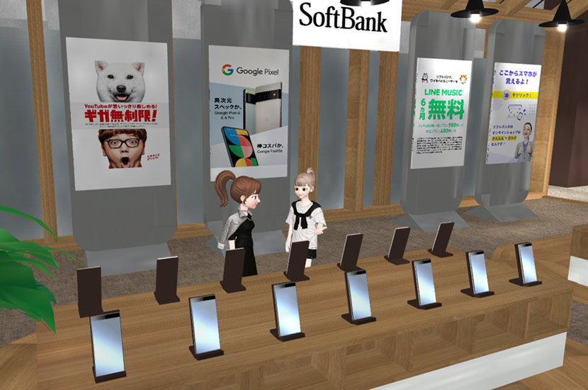 本物のソフトバンクショップのクルーが接客