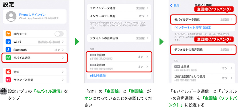STEP❸ 主回線への切り替え方法
