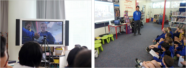 オーストラリアと福島県新地町立駒ケ嶺小学校をつなぐSkype交流授業