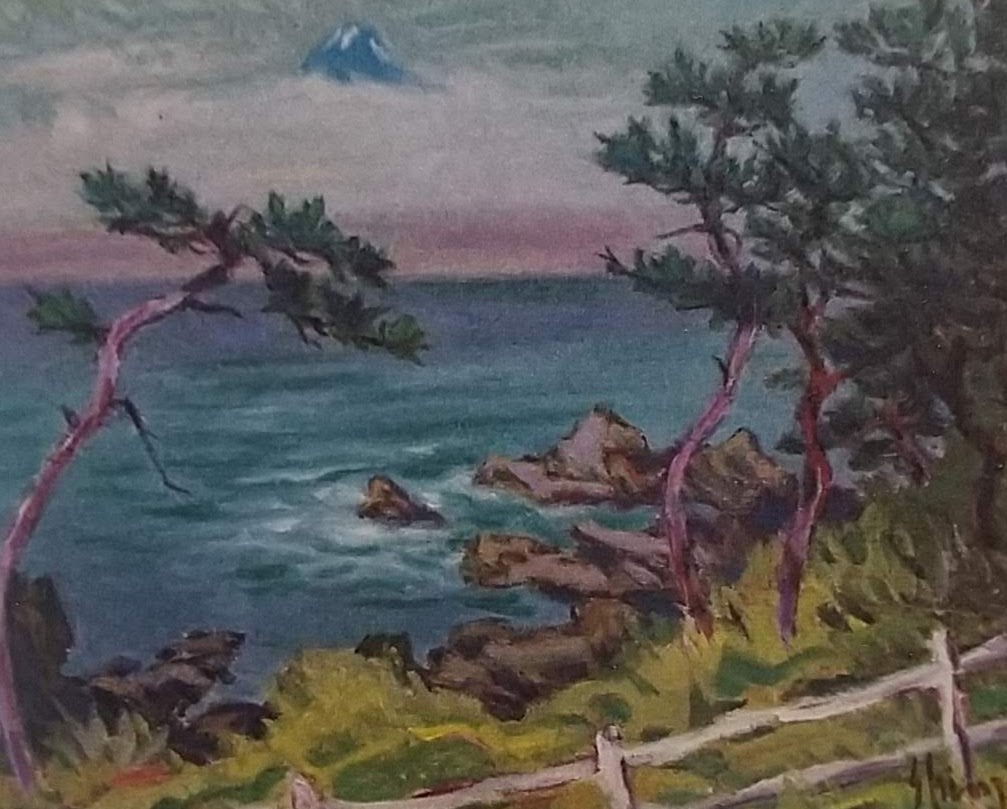 油彩画「荒崎海岸」油絵 絵画 風景画 P10