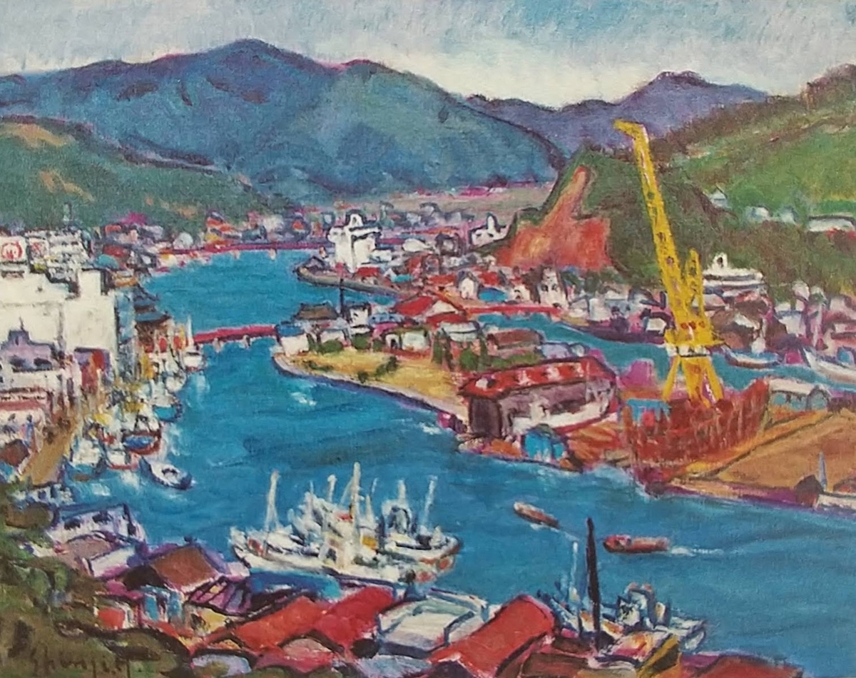 絵画 「石巻港河口」油絵  SM 絵画 「石巻港河口」油絵 SM（絵画 「石巻港河口」油絵 SM）